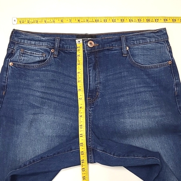 Fashion Nova High Waist Rise Bootcut Jeans Med Dark Washed Whiskered Tall Long - Picture 11 of 17